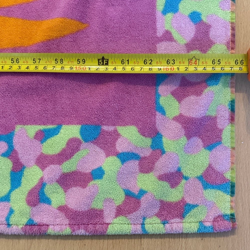 Vintage Terrisol Floral Beach Towel Blanket Pink Terry Cotton Brazil 66x66 - Picture 5 of 9